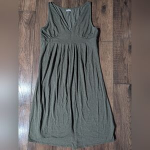 Prenatal Brand Women's Green Maternity Stretch Comfy Midi Jersey Dress Size Med